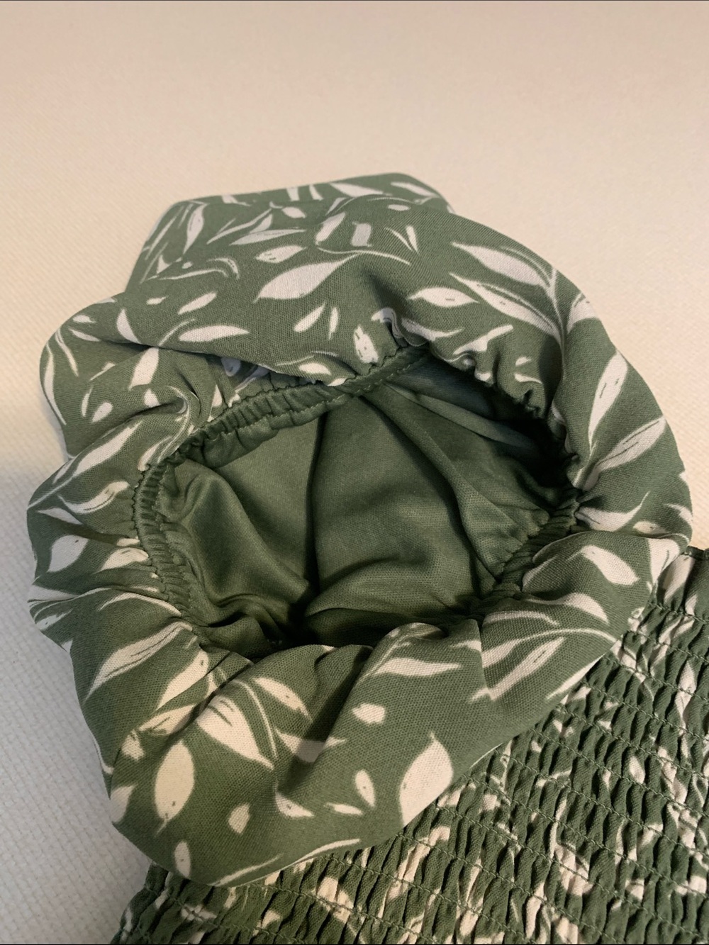 Inspired Hearts Olive & White Puff-Sleeve Floral Jumpsuit - Picture 6 of 7